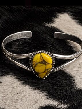 Honey Dahlia Silver Cuff Bracelet - Women's Jewelry